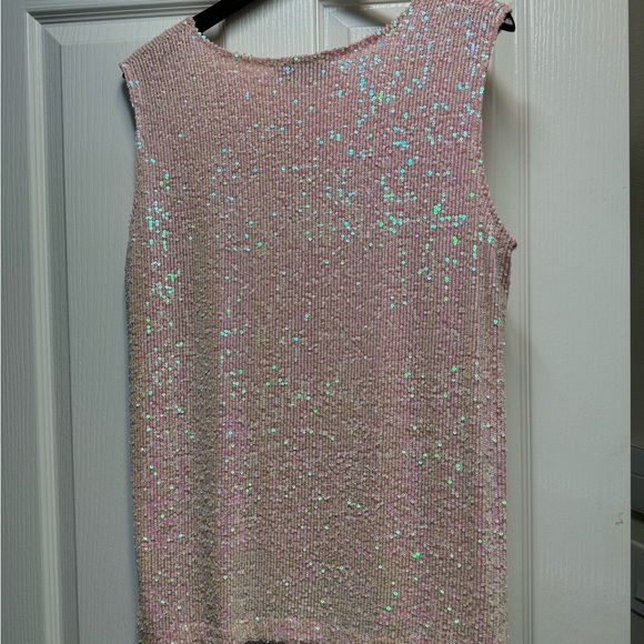 Pink Sequin Sleeveless Top - Picture 5 of 6